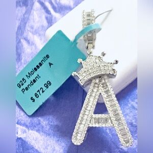 Moissanite 2.10 Carat VVSD Initial Letter Pendent in 925 Sterling Silver